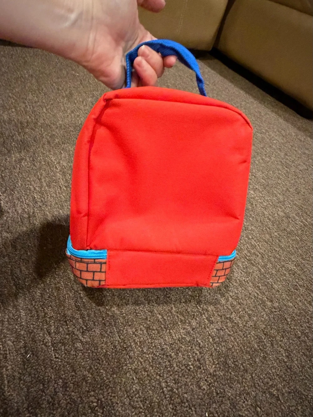 Super Mario Bros Dial Compartment Red & Blue Kids Lunch Bag by Nintendo